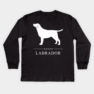 Labrador Retriever Dog White Silhouette Kids Long Sleeve T-Shirt